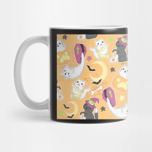 Halloween Cats on Orange Mug